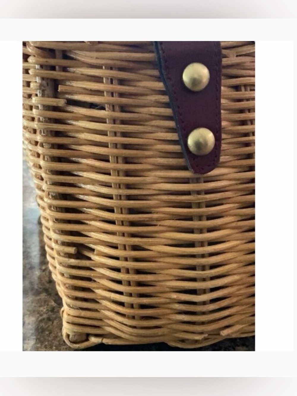 Vintage Etienne Aigner handwoven wicker fishing creel handbag - Picture 15 of 15